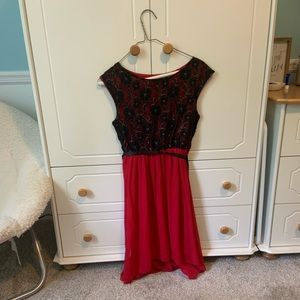 Size 14 Red/Black Lace Hoco Dress